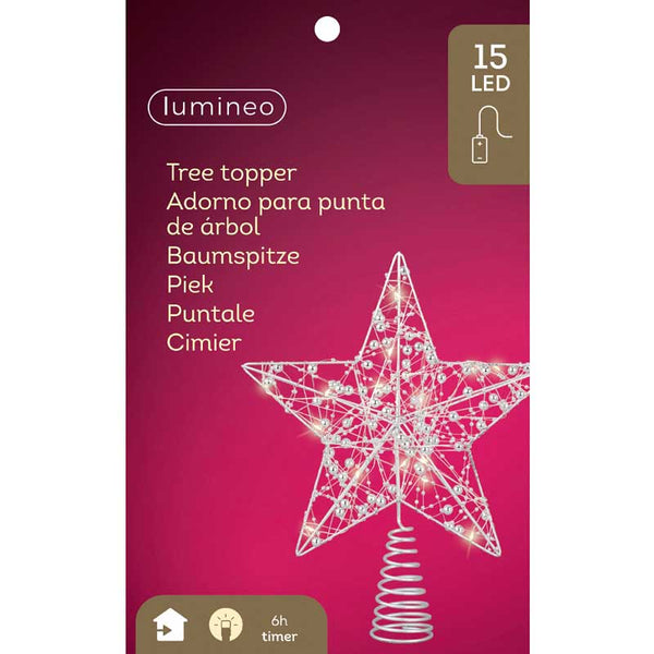 Lumineo LED Silver Star Tree Topper image 2