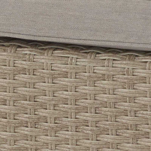 Bramblecrest Tetbury 4 Seat Round Outdoor Dining Set in Nutmeg Weave with Parasol & Base image 5