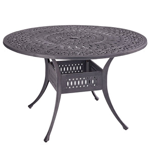 Hartman Capri 4 Seat Round Garden Dining Set in Antique Grey with Parasol &amp; Base image 6