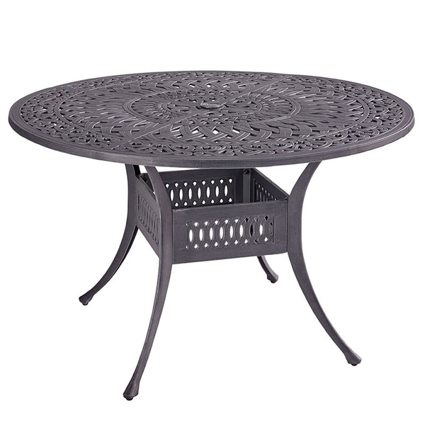 Hartman Capri 4 Seat Round Garden Dining Set in Antique Grey with Parasol &amp; Base image 6