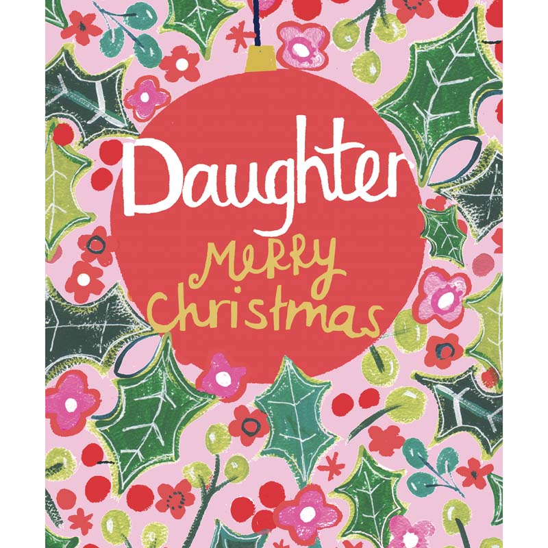 Paper Salad Daughter Bauble Merry Christmas Card image 0