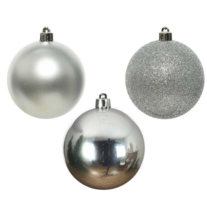 Decoris Shatterproof Baubles in Silver (Pack of 34) image 0