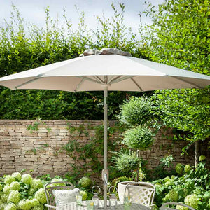 Hartman Berkeley 4 Seat Round Garden Dining Set in Maize with Parasol & Base image 1