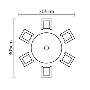 Bramblecrest Tetbury 6 Seat Garden Dining Set in Nutmeg with Round Table, Parasol &amp; Base image 9