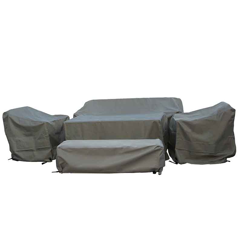 Bramblecrest Covers for Aluminium 3 Seater Sofa Set with Rectangular Table, 2 Chairs &amp; 1 Long Bench image 0