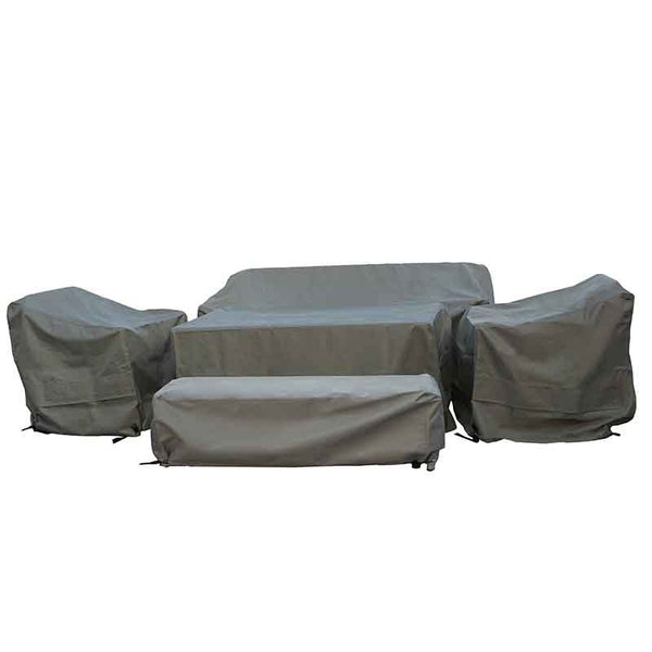 Bramblecrest Covers for Aluminium 3 Seater Sofa Set with Rectangular Table, 2 Chairs &amp; 1 Long Bench image 0
