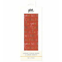 Glick Red Exquisite Christmas Luxury Tissue Paper (Pack of 4) image 0