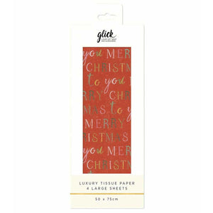 Glick Red Exquisite Christmas Luxury Tissue Paper (Pack of 4) image 0