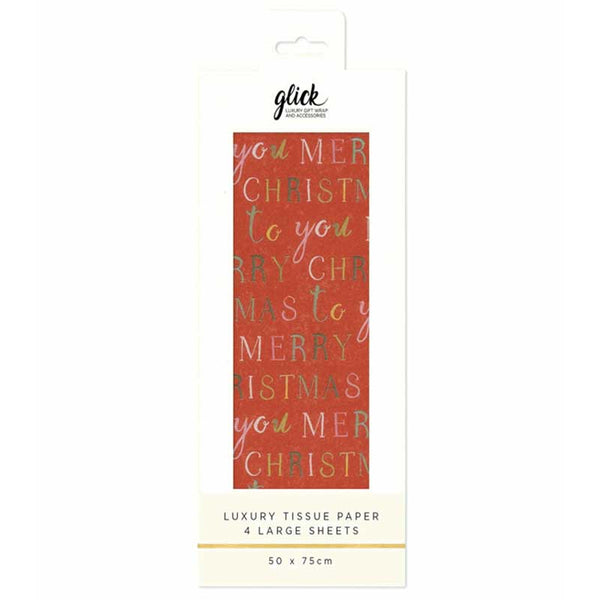Glick Red Exquisite Christmas Luxury Tissue Paper (Pack of 4) image 0