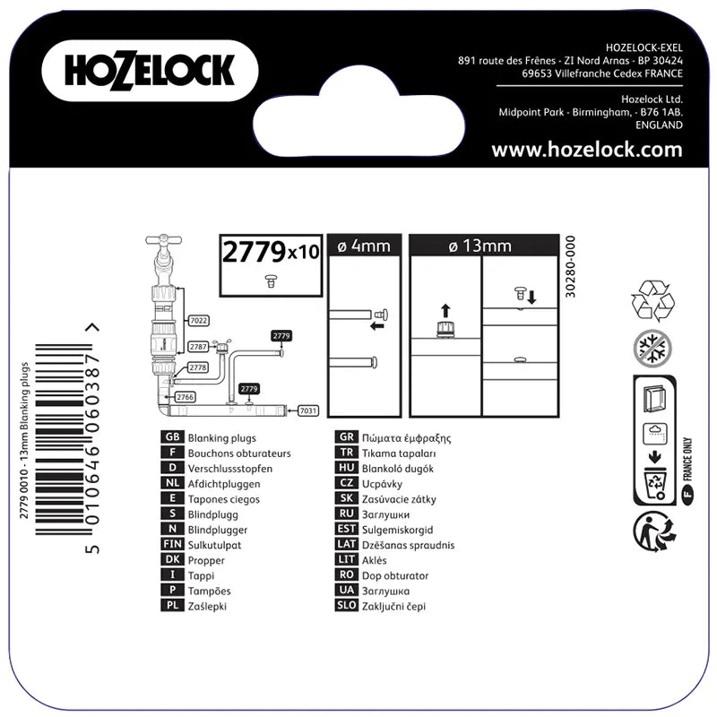 Hozelock Blanking Plugs (Pack of 10) image 0