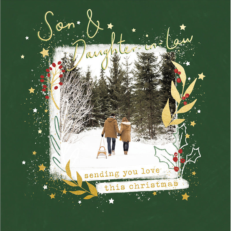 Woodmansterne Back Of Couple Son & Daughter-In-Law Christmas Card image 0