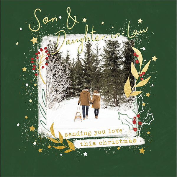 Woodmansterne Back Of Couple Son & Daughter-In-Law Christmas Card image 0
