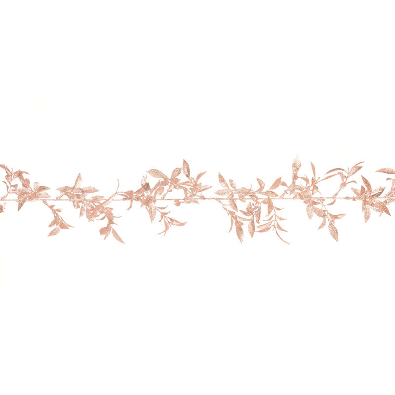 Floralsilk Rose Gold Sparkle Mini Leaf Garland image 0