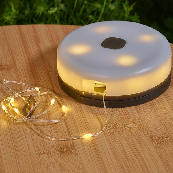 Smart Solar 4-in-1 Portable Parasol String Lights - Warm White & Red image 6