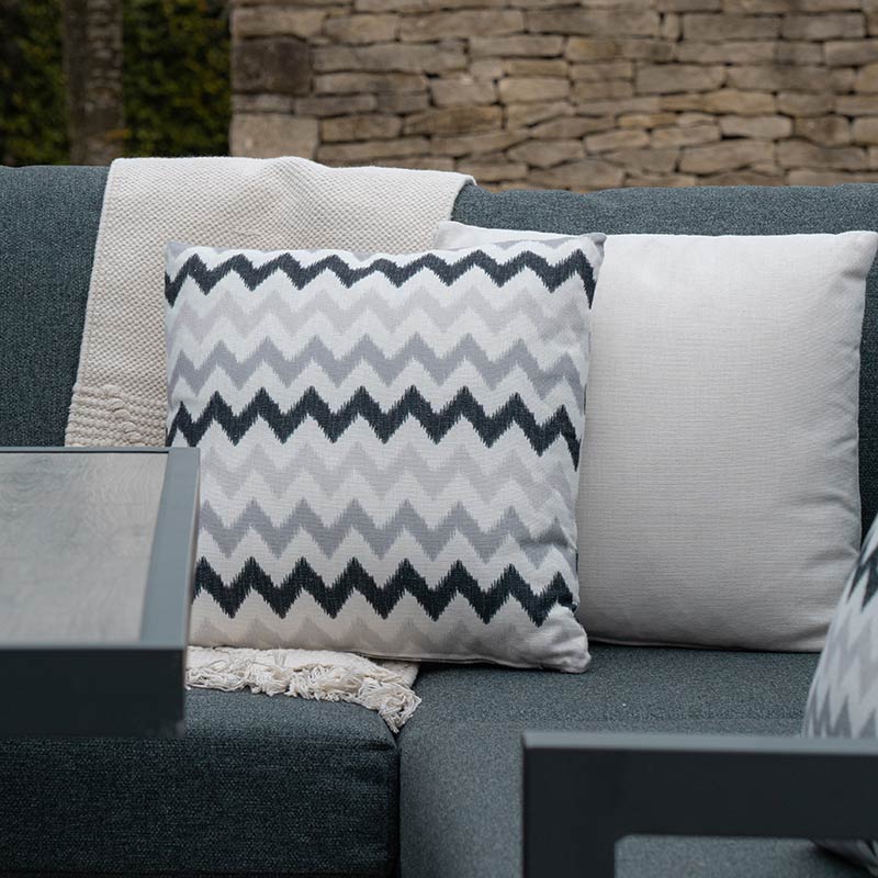 Bramblecrest Square Scatter Cushion, 45 x 45cm - Grey Zig-Zag image 0