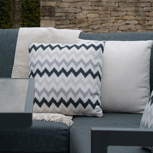 Bramblecrest Square Scatter Cushion, 45 x 45cm - Grey Zig-Zag image 1