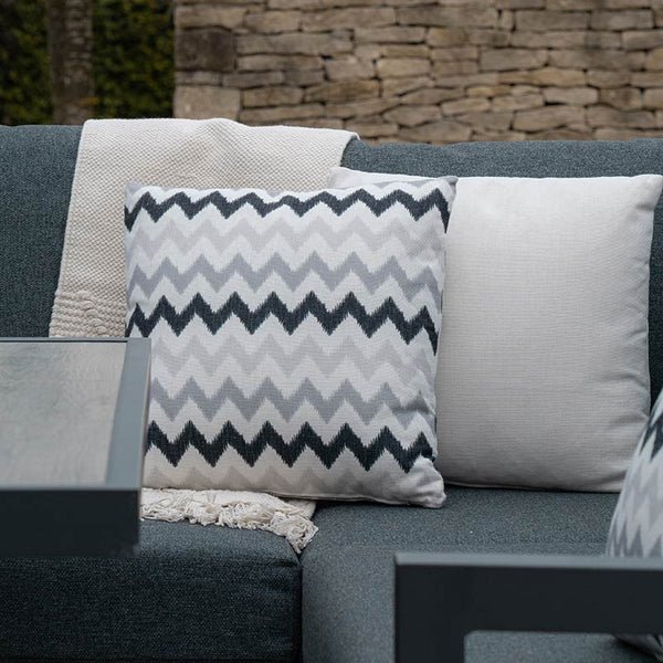 Bramblecrest Square Scatter Cushion, 45 x 45cm - Grey Zig-Zag image 1