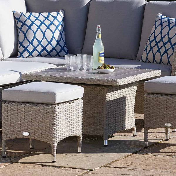 Bramblecrest Tetbury Mini Corner Sofa Set in Nutmeg with Dual Height Table &amp; 2 Stools image 3