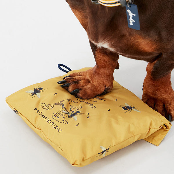 Joules Mustard Showerproof Packaway Dog Coat image 2