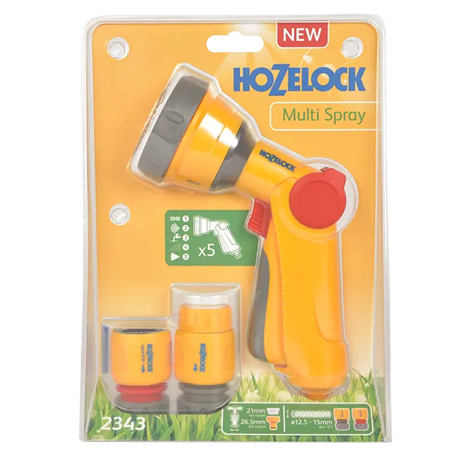 Hozelock Multi Spray Soft Touch Gun & Fittings Set image 0