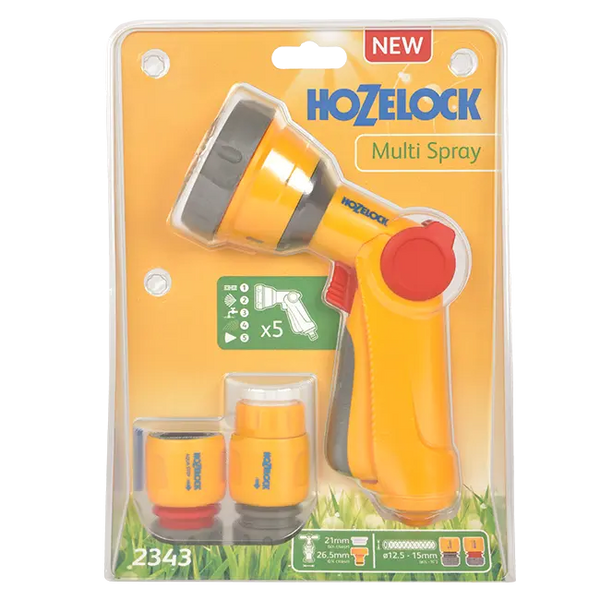 Hozelock Multi Spray Soft Touch Gun & Fittings Set image 1