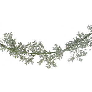 Gisela Graham Glitter Leaf Garland with White Berries image 0