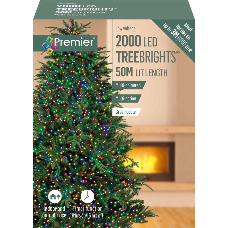 Premier 2000 Multi-Action LED TREEBRIGHTS with Timer - Multi-Coloured image 0
