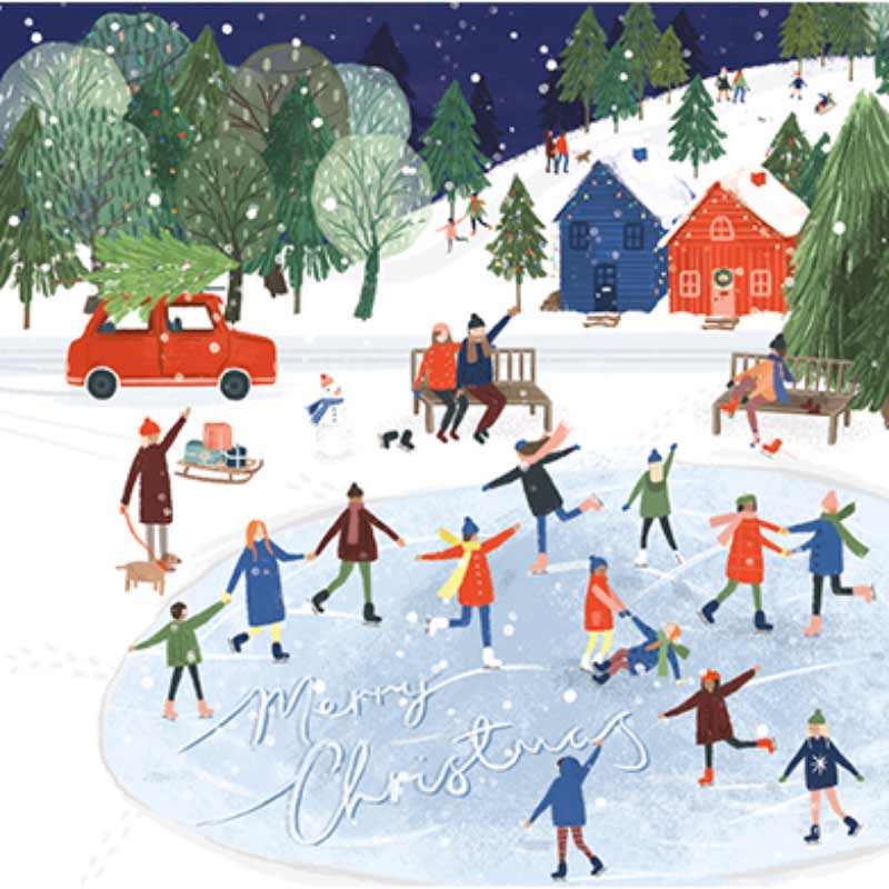 Ling Charity Christmas Cards - Ice Rink Fun (Pack of 6) image 0