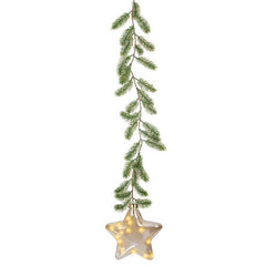 Lumineo Micro LED Hanging Amber Star with Faux Foliage image 0