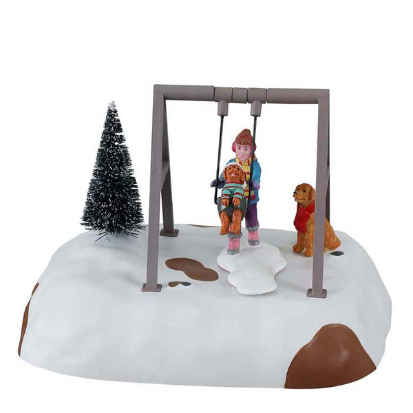 Lemax Puppy Gets A Swing Ride image 0