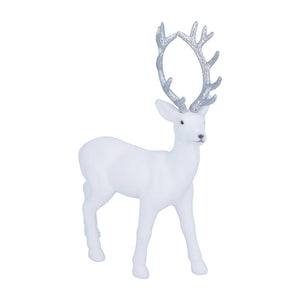 Gisela Graham White Reindeer with Silver Antlers image 0