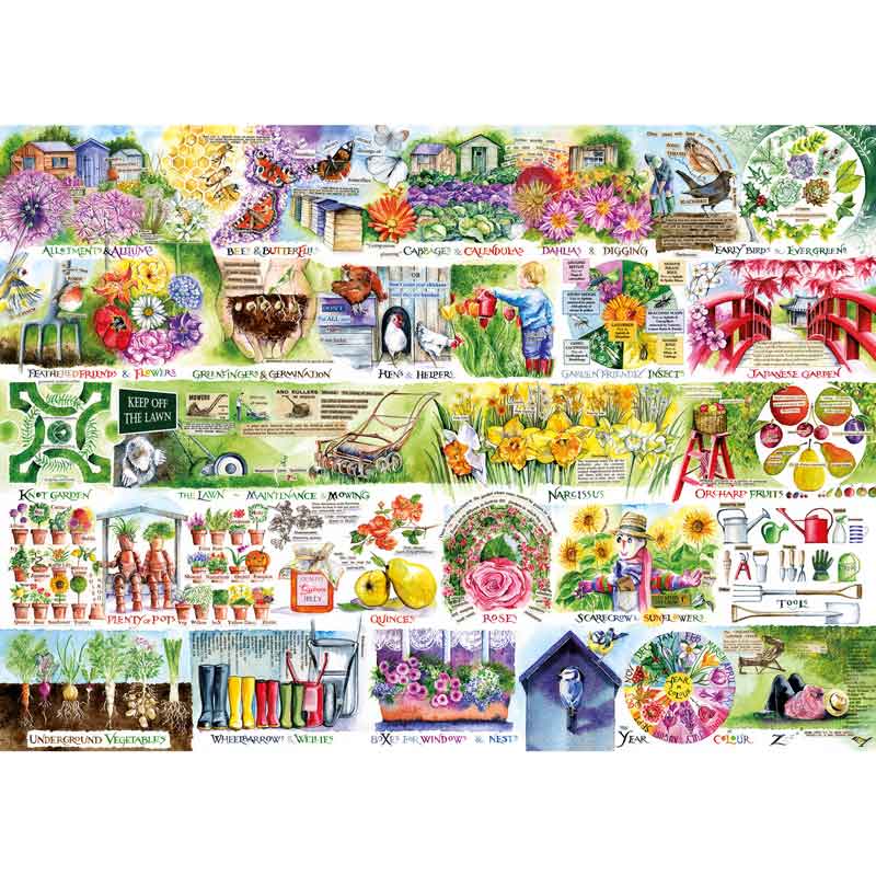 Gibsons Wheelbarrows & Wellies 1000 Piece Jigsaw Puzzle image 0