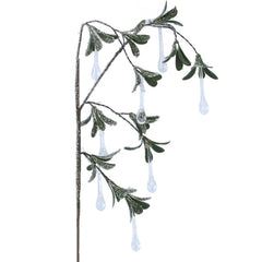 Gisela Graham Acrylic Raindrop & Leaf Branch (56cm) image 0
