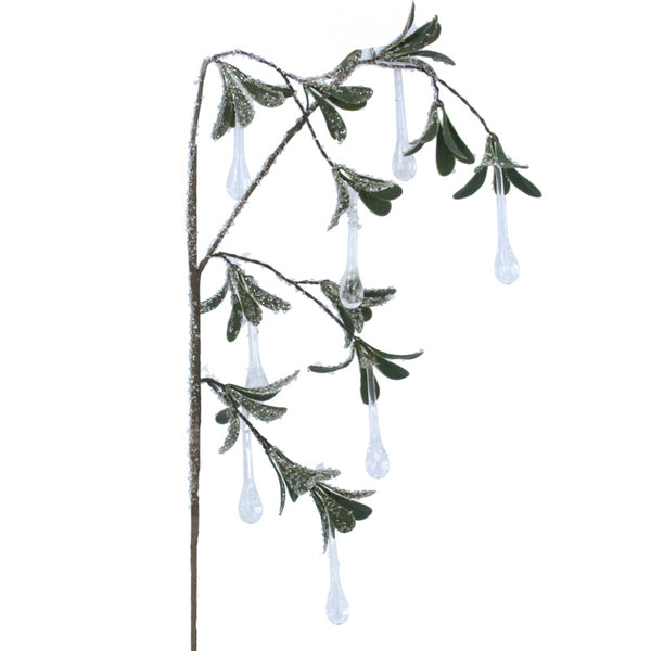 Gisela Graham Acrylic Raindrop & Leaf Branch (56cm) image 0