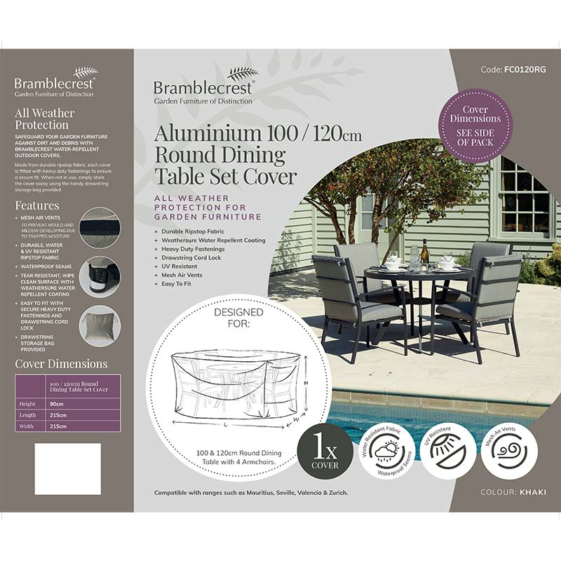 Bramblecrest Cover for Aluminium 4 Seat Round Dining Set image 0