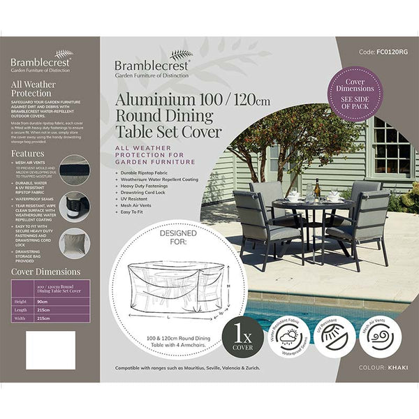 Bramblecrest Cover for Aluminium 4 Seat Round Dining Set image 1