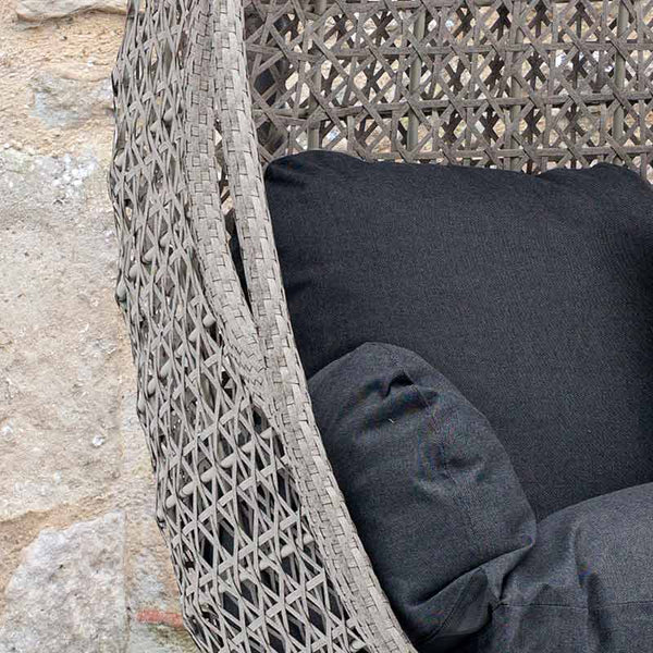 Bramblecrest Wentworth Double Hanging Cocoon in Pewter Rattan image 2