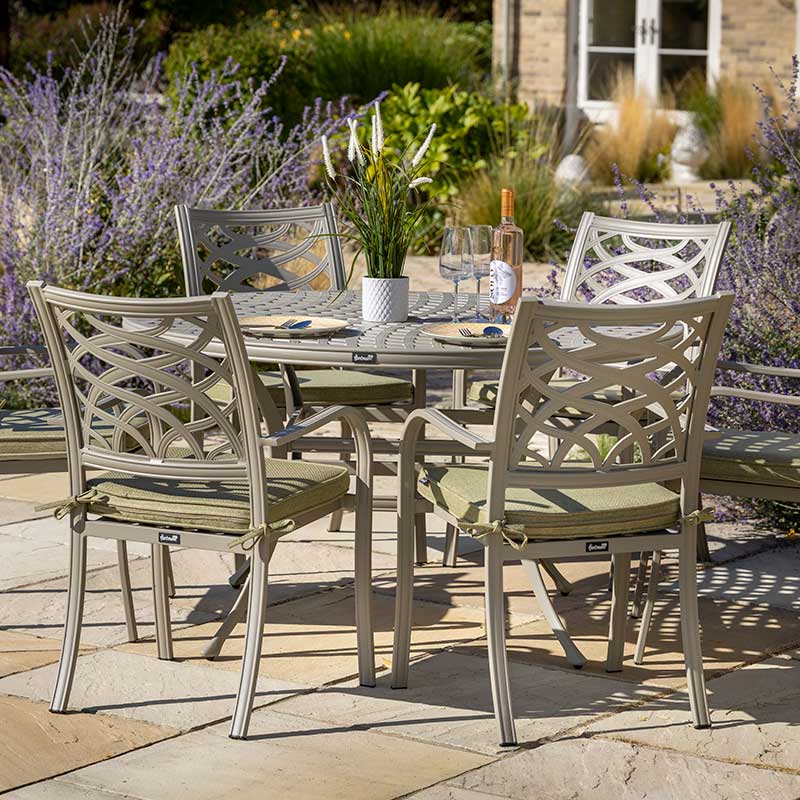 Hartman Buxton 6 Seat Round Dining Set, with 2.5m Parasol &amp; Base image 0