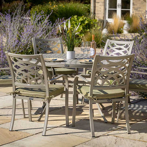 Hartman Buxton 6 Seat Round Dining Set, with 2.5m Parasol &amp; Base image 1