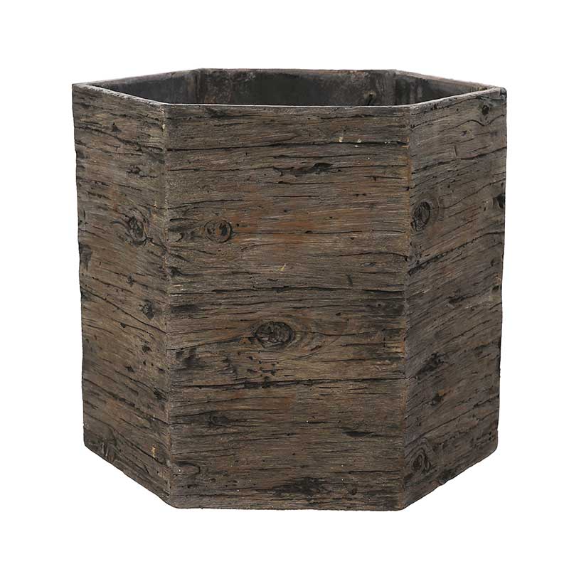 Woodlodge Driftwood Hexagon Pot image 0