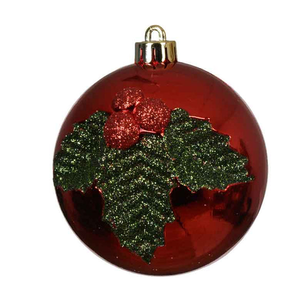 Decoris Shatterproof Bauble with Glitter Sprig image 0