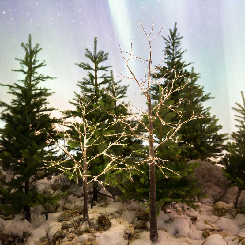 Lumineo Lit Tree with Brown Trunk image 0