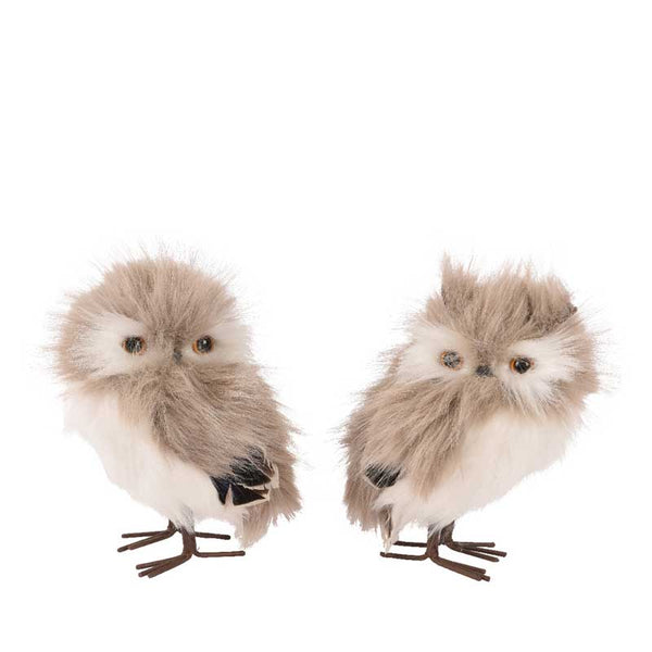 Decoris Standing Taupe Owl (Assorted Designs) - 15cm image