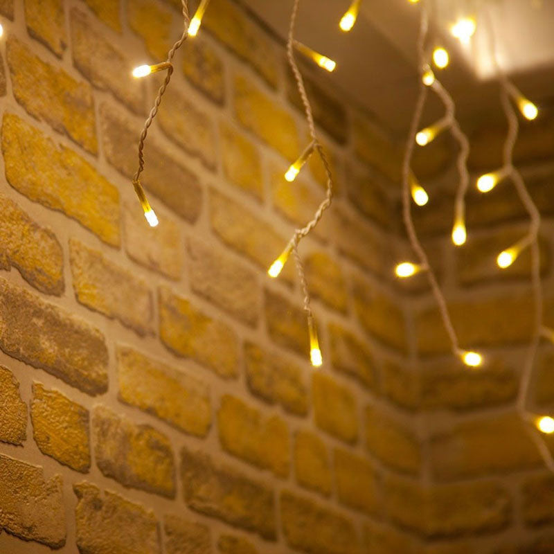 SnowTime 100 Connectable LED Twinkling Icicle Lights - Warm White image 0