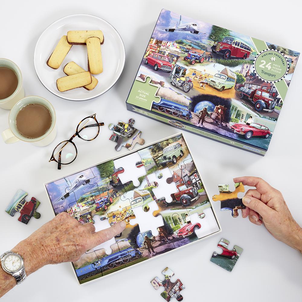 Gibsons Transport 24 XL Piece Jigsaw Puzzle - Piecing Together image 0