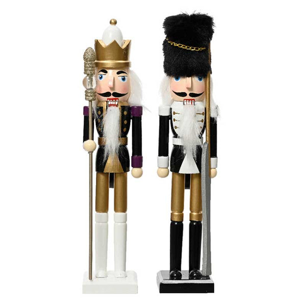 Decoris Black &amp; Gold Nutcracker (Assorted Designs) - 38cm image