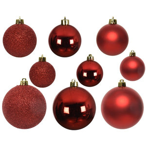 Decoris Shatterproof Baubles in Christmas Red (Pack of 30) image 1