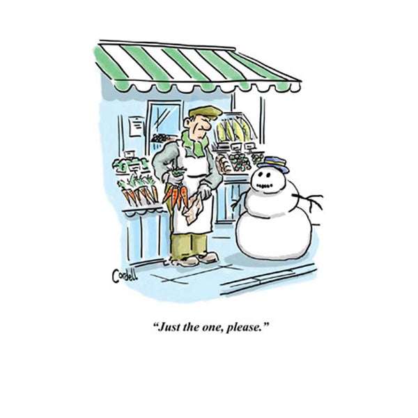 Woodmansterne Snowman Shopping Christmas Card image 0