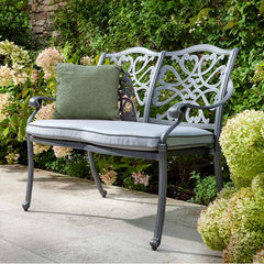 Hartman Capri High Back Bench in Antique Grey with Platinum Cushion image 0