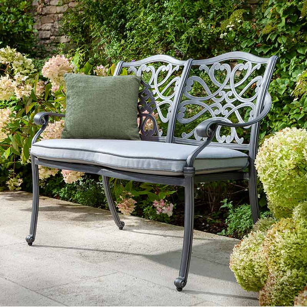 Hartman Capri High Back Bench in Antique Grey with Platinum Cushion image 0